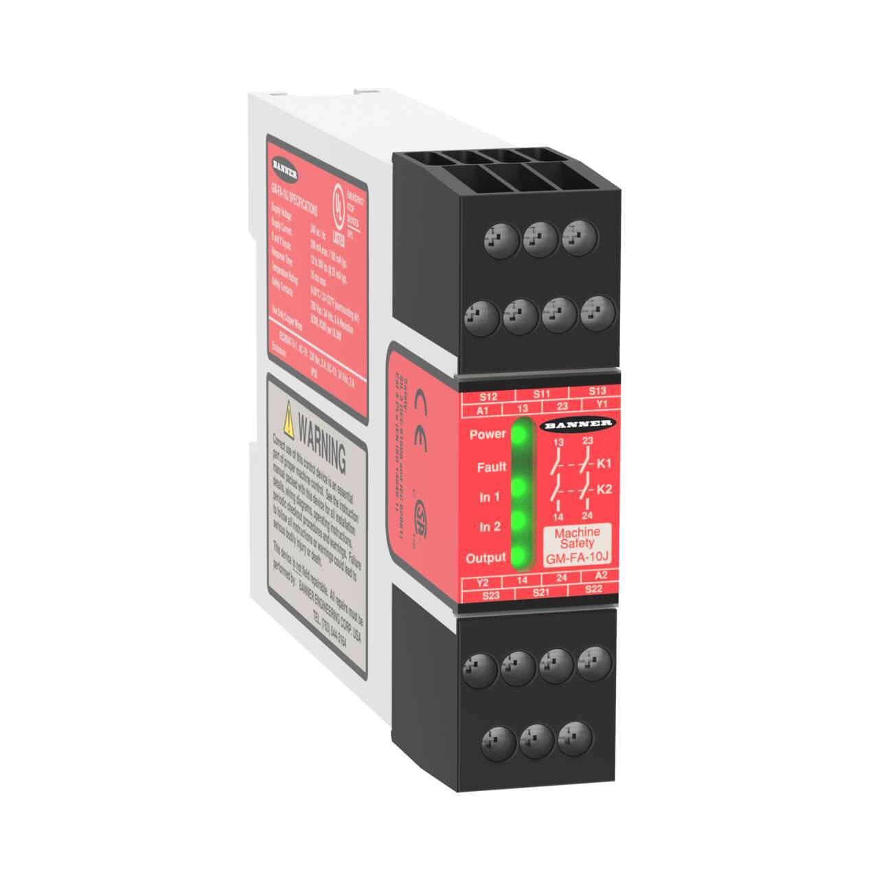 BANNER ENGINEERING - GM-FA-10J - 60987 - SAFETY RELAY MODULE FOR INTERLOC