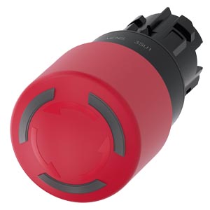 SIEMENS - A6X30137336 - ILL. EM. STOP MUSHR. PUSHBUTTON.30MM.RED