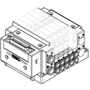 SMC - SS5Y3-10F1-04D-N7D - SS5Y3 4 STA MANIFOLD BASE