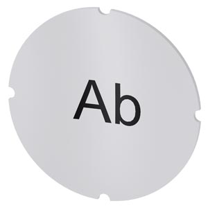 3SU1900-0AB71-0AE0 Inscription plate for illuminated pushbutton, round, milky with black font, with inscription: Ab