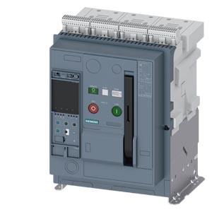 3WA1106-3.E06-.... Fixed-mounted circuit breaker IEC 60947-2, frame size 1, 3-poles, In=630A up to 690V AC 50/60Hz, bre
