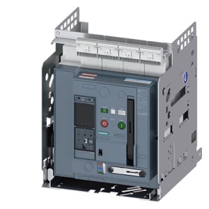 3WA1106-8.E58-.... withdrawable circuit breaker, with guide frame, IEC 60947-2, size 1, 4-pole, N pole on right, In=630