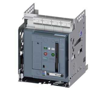 3WA1108-8.A52-.... AC non-automatic air circuit breaker 3WA, withdrawable version, with guide frame, IEC 60947-2, size