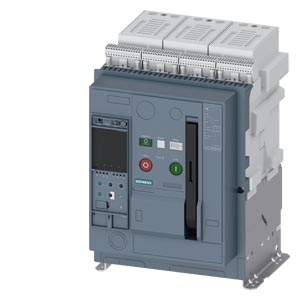 3WA1110-8.F02-.... Fixed-mounted circuit breaker IEC 60947-2, frame size 1, 3-poles, In=1000A, breaking capacity E, up