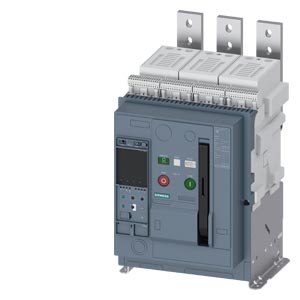 3WA1110-8.F03-.... Fixed-mounted circuit breaker IEC 60947-2, frame size 1, 3-poles, In=1000A, breaking capacity E, up