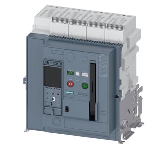 3WA1112-8.E40-.... Withdrawable circuit breaker without guide frame, IEC 60947-2, frame size 1, 4-poles, N-pole left, I