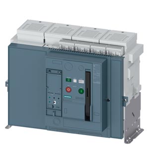 3WA1225-6.B11-.... Fixed-mounted circuit breaker IEC 60947-2, frame size 2, 4-poles, N-pole left, In=2500A up to 690V A