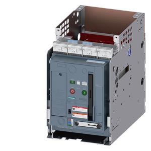 3WA2108-2.A62-.... AC non-automatic air circuit breaker 3WA, withdrawable version, with guide frame, UL489, size 1, 3-p