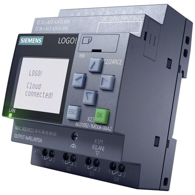 Siemens 6ED10521MD080BA2 — Programmable Logic Controller (PLC) DIN Rail 10.8 ~ 28.8VDC