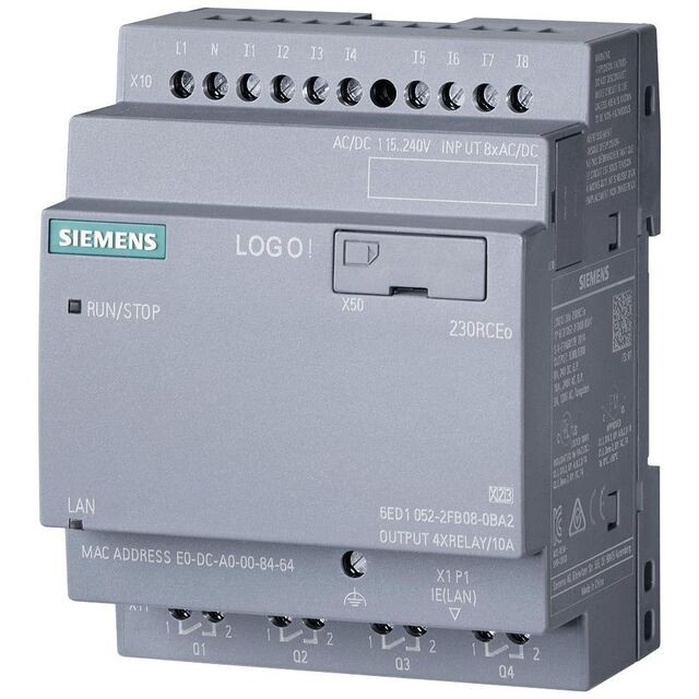 Siemens 6ED10522FB080BA2 — Programmable Logic Controller (PLC) DIN Rail 115/230VAC