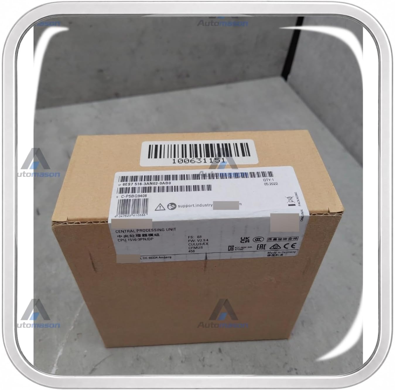 Siemens S7-1500 CPU 1516-3 PN/DP