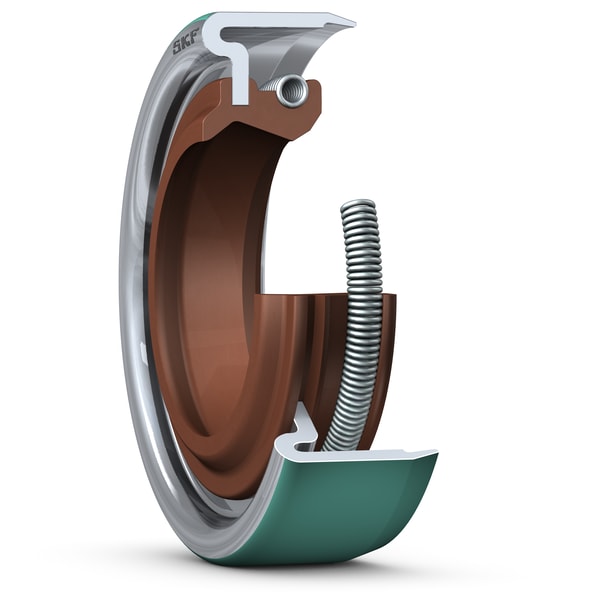 11139 Radial shaft seal with metal case, SKF Wave lip and auxiliary, contacting lip, for oil or grease