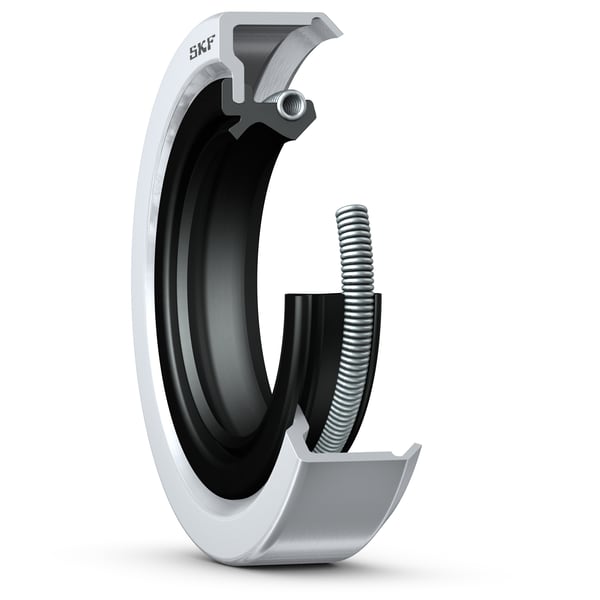 13990 Radial shaft seal with metal case, double sealing lip and auxiliary contacting lip, for oil or grease