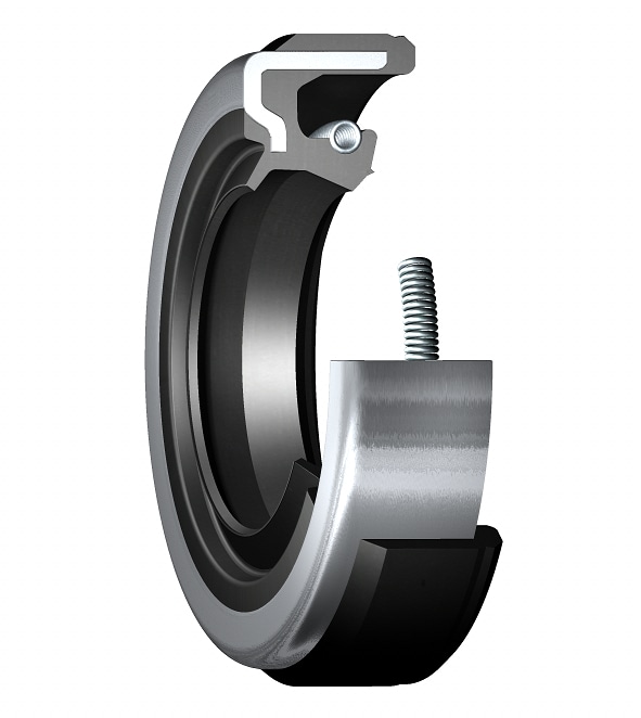 14384 Radial shaft seal with metal case, double SKF Wave lip and auxiliary, contacting lip, for oil or grease