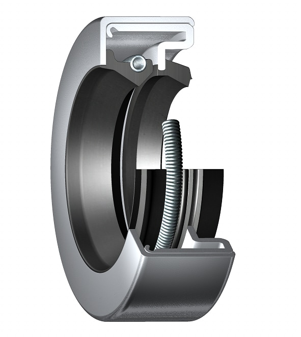 28790 Radial shaft seal with metal case, conventional single sealing lip and excluder lip, for oil or grease