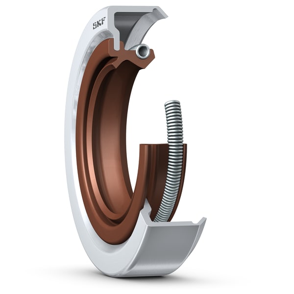 31144 Radial shaft seal with metal case, double sealing lip and auxiliary contacting lip, for oil or grease