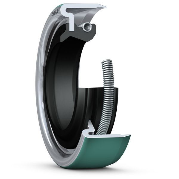 6151 Radial shaft seal with metal case, SKF Wave lip and auxiliary, contacting lip, for oil or grease
