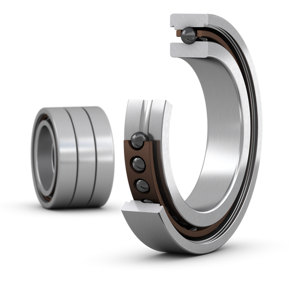 7014 ACB/HCP4ATGA Matched set of three super-precision, high-speed B design, single row angular contact ball bearings