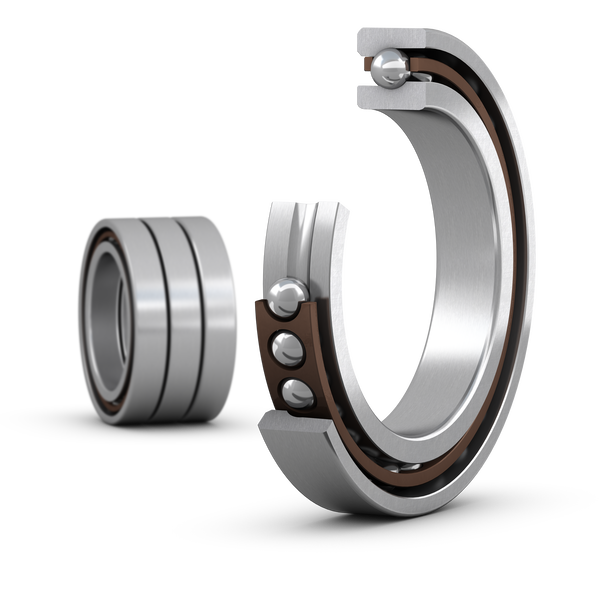 7015 CE/P4ATBTB Matched set of three super-precision, high-speed E design, single row angular contact ball bearings
