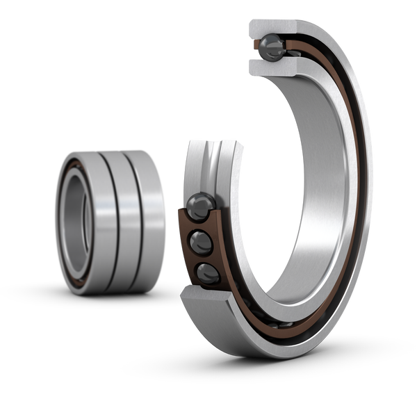 7016 CE/HCP4ATBTA Matched set of three super-precision, high-speed E design, single row angular contact ball bearings