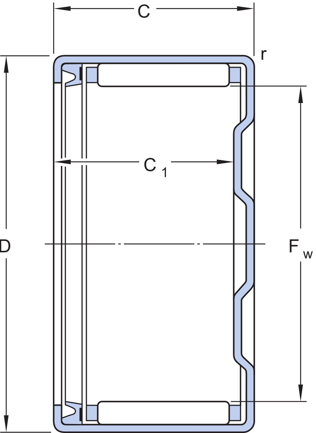 SKF BK 2018 RS Drawn cup needle roller bearing with a closed end and integral sealing