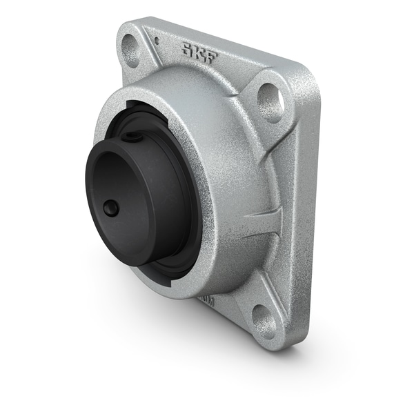 FY 20 TF/VA201 Square flanged ball bearing unit with set screw locking, high temperature, cast iron housing, ISO