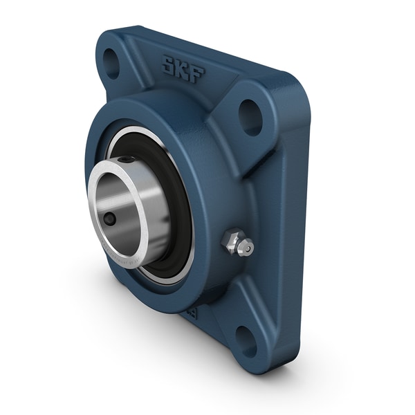 FY 40 TF Square flanged ball bearing unit with set screw locking, cast iron housing, ISO