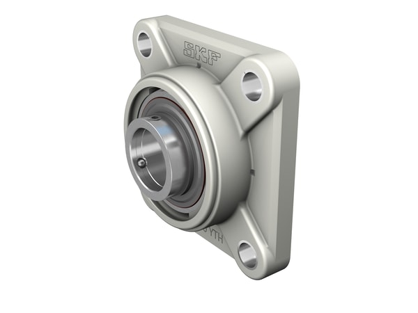 FYWK 20 YTA Square flanged ball bearing unit with set screw locking and extended inner ring, composite housing, SKF Food Line
