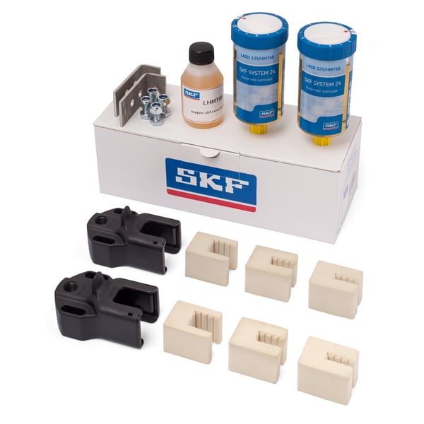 LAPB 5-16/2K Elevator lubrication set with two gas driven single point lubricators