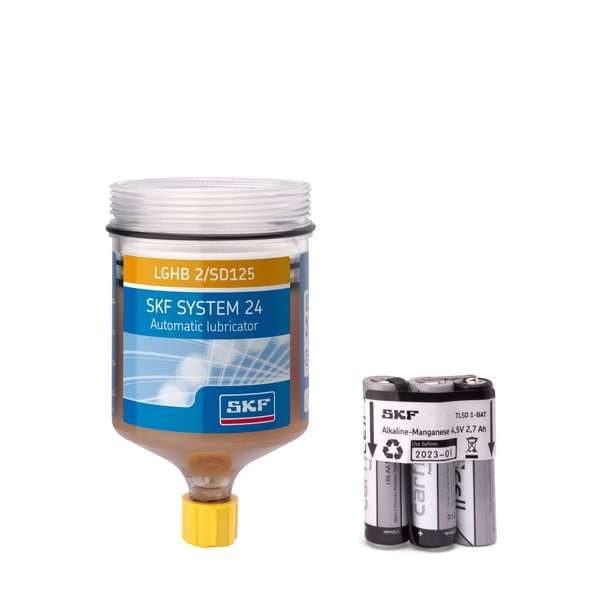SKF LGHB 2/SD125 Refill cartridge filled with grease LGHB 2, 125 ml, with battery, for TLSD /TLDD electro-mechanical single point lubricators