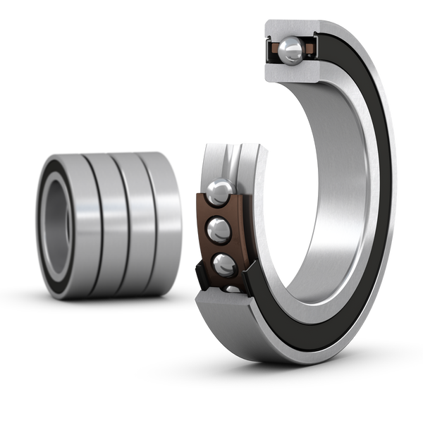 SKF S7010 CE/P4AQBCA Matched set of four super-precision, high-speed E design, single row angular contact ball bearings with seals