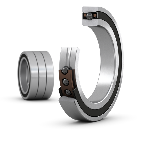 S71910 ACB/HCP4ATBTB Matched set of three super-precision, high-speed B design, single row angular contact ball bearings with seals