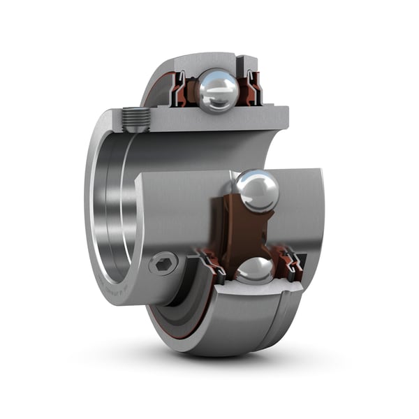 YAR 207-104-2RFGR/HV Insert bearing with set screw locking and extended inner ring