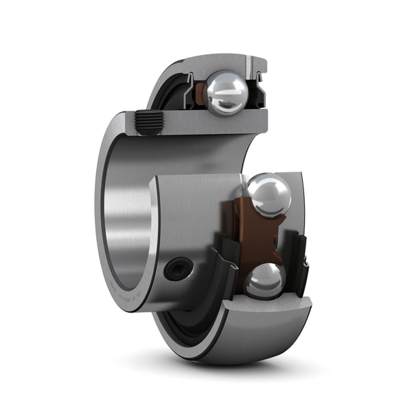 YAT 203-010 Insert bearing with set screw locking and narrow inner ring