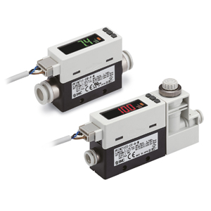 SMC PF2M7, Digital Air Flow Sensor with I/O Link, 2-Color Display, IP40, 0.01-200 Lpm PF2M750S-N7