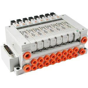 SMC VV5Q21-F, 2000 Series, Base Mounted Manifold, Plug-in, D-sub Connector VV5Q21-03L4