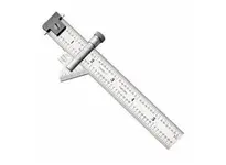 Starrett 22C drill point gage with 6-inch/150mm blade and 0-59° angle range. Hardened tool steel construction provides durability for checking and set