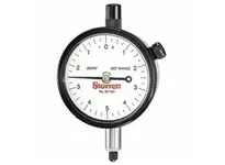 Starrett 25-124JN/S 25 Series dial indicator with 0.025" measuring range and 0.00025" graduations. AGD Group 2 continuous dial, satin/eggshell finish