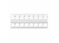 Starrett C404R-48 heavy spring tempered steel rule with 48" length, 1-1/2" width, and 1/10" thickness. Features #4R graduations including 8ths, 16ths,
