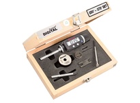 Starrett S770BXTCZ 770 Series electronic internal micrometer set with 3-point contact heads covers a measuring range of 1/4-3/8" (6-10mm). This set in
