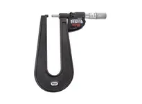 Starrett W764.1AXFL wireless electronic sheet metal micrometer with 0-1" measuring range and .00005" resolution. Features 6" throat depth, friction th