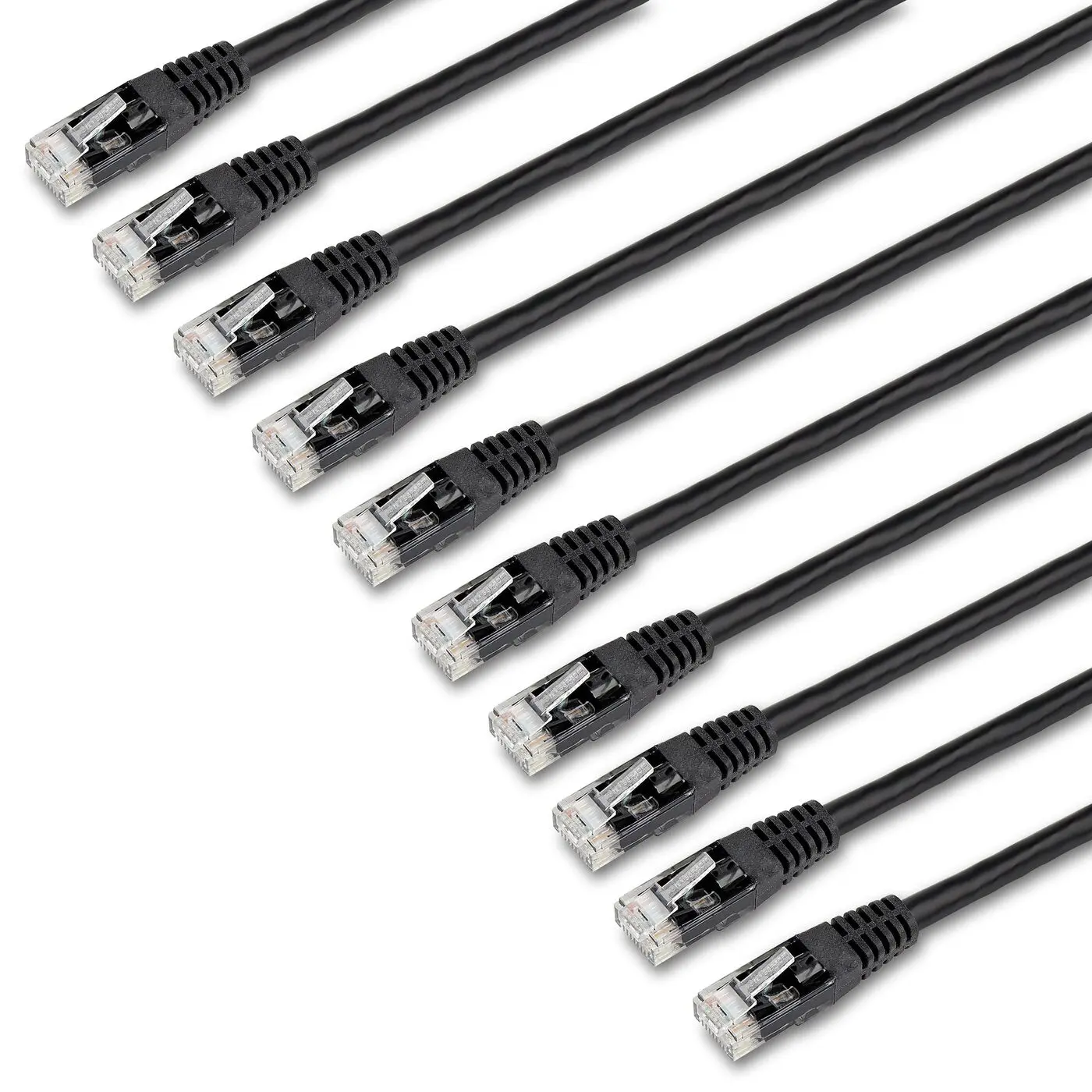 StarTech.com 6 ft. CAT6 Ethernet cable - 10 Pack - ETL Verified - Black CAT6 Patch Cord - Molded RJ45 Connectors - 24 AWG Copper Wire – UTP Cable