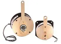 Stearns 321450DG0HT1 solenoid disc brake, 1.8 ft-lb torque, 115VAC, 24" lead wire. Compact spring-set design for fail-safe stopping in light-duty indu