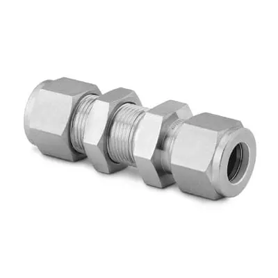 2507 Super Duplex Swagelok Tube Fitting, Bulkhead Union, 3/8 in. Tube OD