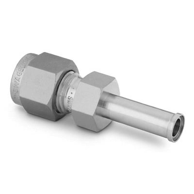 316L Stainless Steel Swagelok Tube Fitting to Automatic Tube Butt Weld Connector, 1/4 in. OD