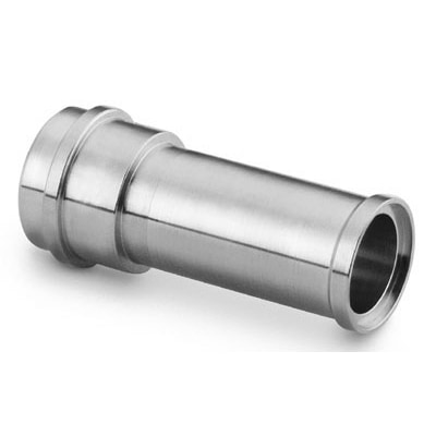 316L Stainless Steel VCR Fitting, Short Automatic Tube Butt Weld Gland, 1/2 in. VCR x 1/4 x 0.049 in. TBW, 0.75 in. (19.