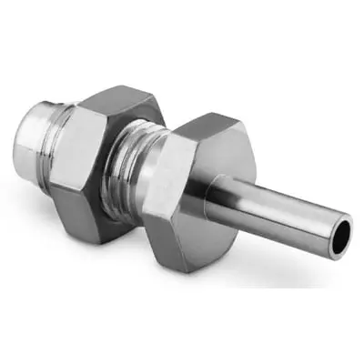 Swagelok 316L VAR VCR Face Seal Fitting, Short Tube Butt Weld Bulkhead Connector Body, 1/4 in. VCR x 1/4 in. TBW