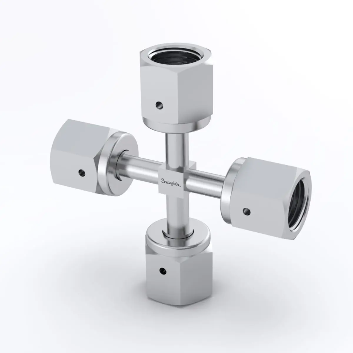 Swagelok 316L VAR Welded VCR Face Seal Fitting, 1/4 in. Female Cross