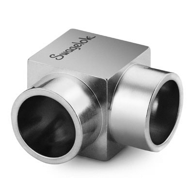 316L VIM-VAR Micro-Fit® Single Extended Leg 90° Union Elbow, 1/4 in. OD, 0.66 in. (16.8 mm) Centerline to Butt Weld