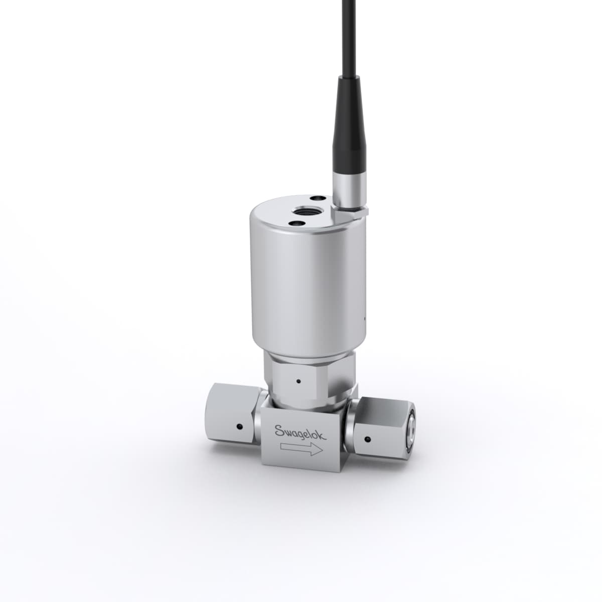 316L VIM-VAR UHP Diaphragm Sealed Valve, 1/4 in. Female VCR Fitting, SC-01 Cleaned, NC Actuator, Indicator Switch